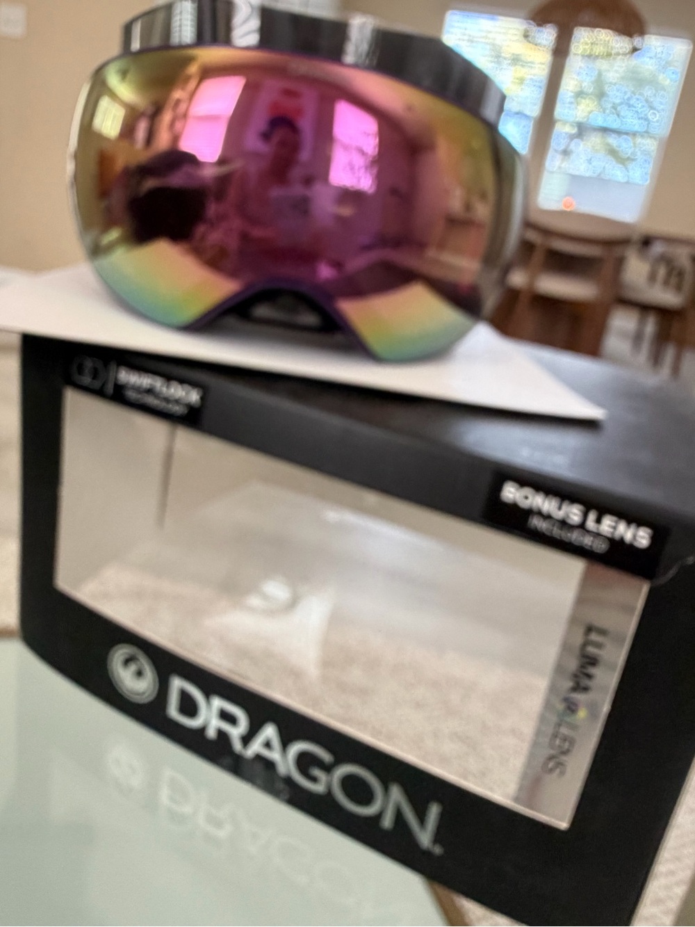 Women's Pink Mirrored Snow Goggles with Bonus Lens